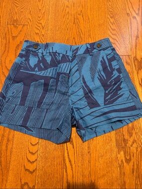 J. Crew Blue Patterned High-Waist Women's Shorts